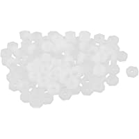 sourcing map 100pcs Nylon M3 Roscado Hexágono Empulgueras Tuerca hexagonales Off-blanco